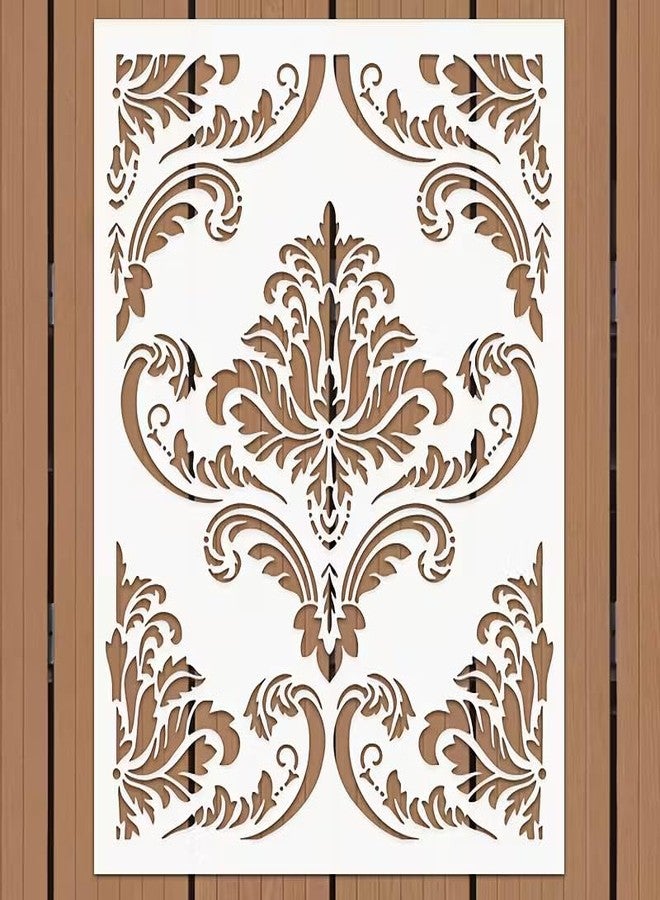 Cliths Extra Large Damask Floral Stencil - Reusable PET Template for Wall, Floor, Tile Fabric Painting, Decorative Motif for Home Décor (11x8.27IN - Image 2